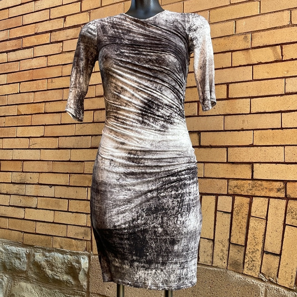 Helmut Lang Lined Nova Ruched Draped Pullover Dress Size P (XS) Extra Small